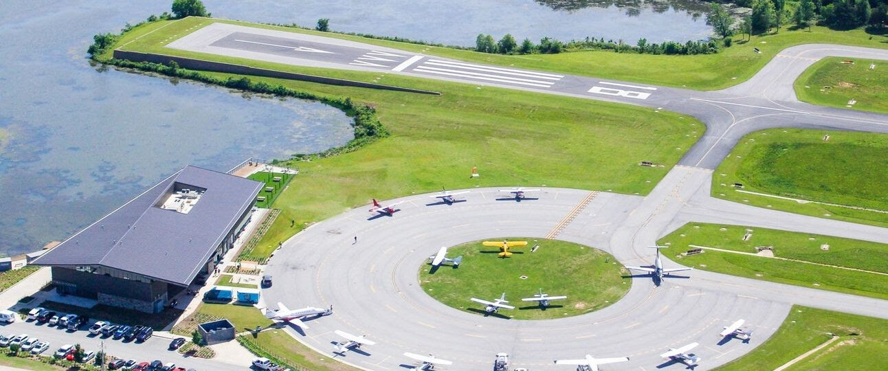 aerial of Thaden airport, Bentonville